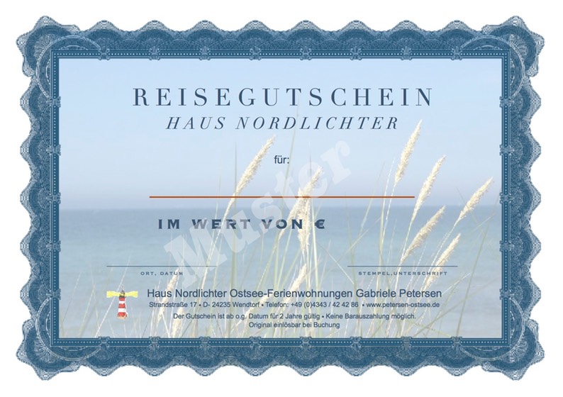 Reisegutschein Muster